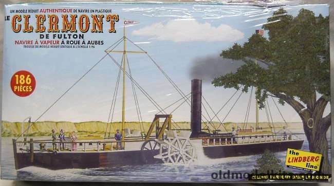Lindberg 1/96 Fulton's Clermont Side-Wheel Powered Steamboat, HL200-06 plastic model kit